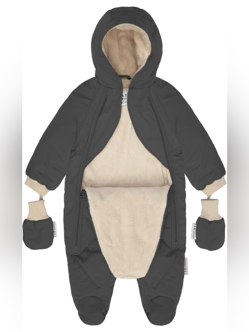 7AM Enfant Snow Jumpsuit Benji Plush Smokey (6-12M)